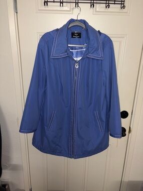 Dennis Hasso Periwinkle Jacket with Striped Satin Lining